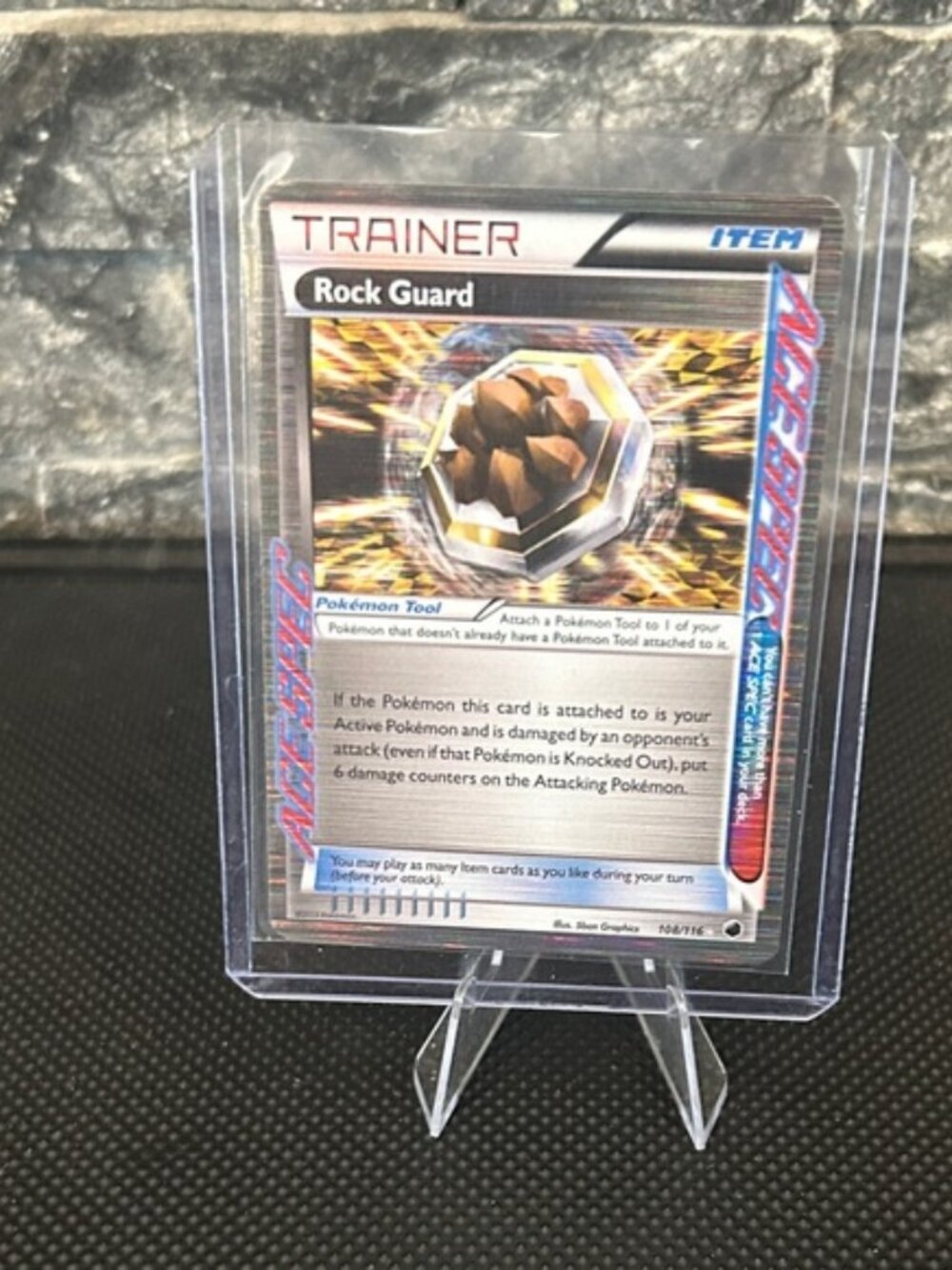 Pokémon Rock Guard Trainer Card 108/116 from 2013 Plasma Freeze Set